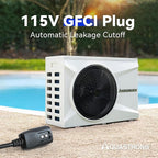 Aquastrong Inverter Swimming Pool Heat Pump, 22,000 BTU 7,000 Gallons Electric Pool Heater for Above Ground and Inground Pool, WiFi Capable Timer, Heating and Cooling Pool Heater 120V