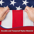 Outdoor 4x6 American Flag,Heavy Duty 600D Polyester,American Flag Porch,Longest Lasting,Embroidered Stars, Brass Grommets,Sewn Stripes,Allegiance Flags For Outside 4x6,Unmatched Durability in Any Weather.