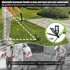 Cordless Weed Wacker Eater Battery Powered, 21V Lightweight Electric Weed Trimmer with 2 Battery Operated & Charger& Wheels & Shears, No-String Grass Trimmer/Brush Cutter/Lawn Edger for Yard Garden
