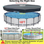 16 Ft Pool Cover, with Automatic Drain Round Pool Cover, One-Piece Quick Installation and Removal Above Ground Pool Cover, Preventing Waterlogging, UV Protected Solar Swimming Pool Cover