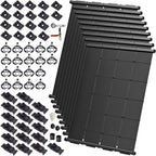 Industrial Grade Solar Pool Heater DIY Kit - Superior High-Wind Strapless Mounting System & Maximum Freeze Resistance (9-4'x10.5' / 378 Square Feet)