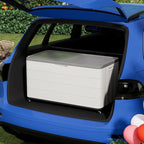 100GAL White Resin Deck Box with Wheels – Lockable, Waterproof, SGS-Tested UV Resistance, Spacious Outdoor Storage for Patio Cushions & Pool Gear, Easy Assembly