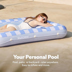 SLOOSH Inflatable Tanning Pool Lounger Float, 70" x 46" Pool Floats Adult with Pillow, 4 in 1 Suntan Tub Raft Floatie,Sunbathing Bed Lounge for Water Blow Up Ball Pit Party Gifts