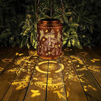 2 Pack Solar Lanterns Outdoor Waterproof Garden Decor Gifts for Women Mon Grandma Metal Hanging Solar Lights Decoration for Outside LED Lanterns for Yard Patio Lawn(Mushroom)