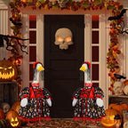 Suzile Halloween Goose Outfit Dresses Clothes for 23" Dia De Los Muertos Cement or Plastic Porch Goose Costume for Yard Lawn Outdoor Garden Patio Statue Halloween Holiday Decor