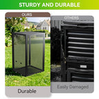 Compost Bin Outdoor - Large 93 Gallon Metal Perforated Sheet Compost Bucket with Rust-Proof Coating, Heavy-Duty & Easy Assembly, Fast Creation of Fertile Soil, for Garden, Kitchen & Yard Waste, Black