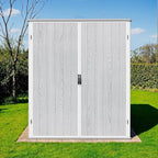 Greesum 5×3FT Plastic Outdoor Storage Shed with Floor, Resin Sheds with Lockable Door, Window and Vent, All-Weather Tool Storaged Sheds for Garden, Backyard, Patio, Light Gray (4.7×2.5FT)