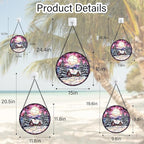 Stained Glass Window Hanging - Winter Snow Scene Cabin Moon Sun Catcher for Door Garden Home Decor Pine Tree Suncatcher Christmas Mother's Day Birthday Gifts for Women Men Mom Nana 7.8 in