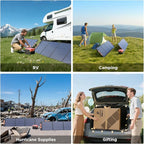 440 Watt N-Type 16BB Portable Solar Panel with Bypass Diodes, RV Essentials,2PCS 220W 19.8V Foldable Solar Charger for Power Station, 25% High Efficiency IP67 Waterproof 4 Kickstands for Camping RV