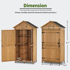 MCombo Large Outdoor Storage Cabinet with 3 Adjustable Shelves, 82 Inches Tall Storage Shed, Wood Garden Shed with Locks for Patio Yard Lawn, 1970