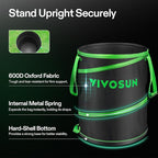 VIVOSUN Collapsible Trash Can 40-Gallon, Reusable Pop-Up Garden Bag with Hard-Shell Bottom, Leaf Scoops and Gloves, Yard Waste Container for Lawn Care and Camping
