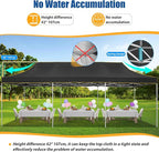 HOTEEL 10x30 Pop up Canopy Tent for Parties, Heavy Duty Easy Setup Tent Without Sidewalls, Outdoor Commercial Instant Gazebo for Wedding Event, with Portable Bag, Black(Hexagonal Frame)