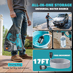 Cordless Pressure Washer Compatible with Makita Battery, Ecarke 800 PSI Portable Handheld Power Washer with 6-in-1 Nozzle Foam Cannon for Car Floor Cleaning Brushless Motor 2 Battery&Charger