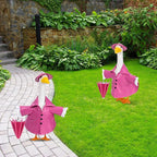 Raincoat Goose Outfit Porch Goose Clothes for 23" Lawn Outdoor Garden Yard Patio Statue Summer Decor (Pink)