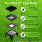 Worm Factory® Basic 3 Tray Black Worm Composter – US Made, Fully Assembled System for Home Food Waste Recycling – Includes Accessories for Odor-Free Vermicomposting – Durable, Space-Efficient Design.