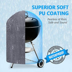 22 Inch Kettle Grill Cover - Superior Charcoal Cover for Weber Original and Master Touch - 600D Outdoor BBQ Cover for 22 Inch Weber Grills and More