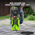 5000 PSI Adjustable Pressure Cleaner, 2025 New Power Cleaner Pressure Adjustable (2500PSI-5000PSI) with 33ft Pressure Hose, 4 Nozzle and Detergent Tank for Cars, Upgraded Green