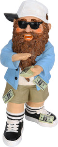 Mood Lab Garden Gnome - Lucky Rich Gnome Statue - 9.25 Inch Tall Lawn Figurine - for Outdoor or House Decor