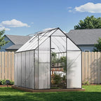 6X10 FT Greenhouse for Outdoors, Heavy Duty Polycarbonate Greenhouses, Large Walk-in Greenhouse with Roof Vent, Aluminum Hot House for Garden & Backyard
