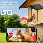 Smart Bird Feeder with Camera Solar Powered, 2.5K HD AI Identify 10000+ Species, Color Night Vision, 1.5L Bamboo Wood Feeder House Outside, Auto Capture & Notify, Ideal Gift for Bird Lovers