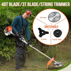 41.5cc Gas Hedge Trimmer Weed Eater 5 in 1 Multi Functional Trimming Tools Gas Weed Wacker Pole Saw for Tree Trimming Brush Cutter String Trimmer Lawn Edger