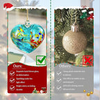 Blue Heart Hand Blown Glass Gazing Balls for Garden Hanging Friendship Balls Christmas Ball Ornaments for Xmas Tree Decoration (Blue - B)