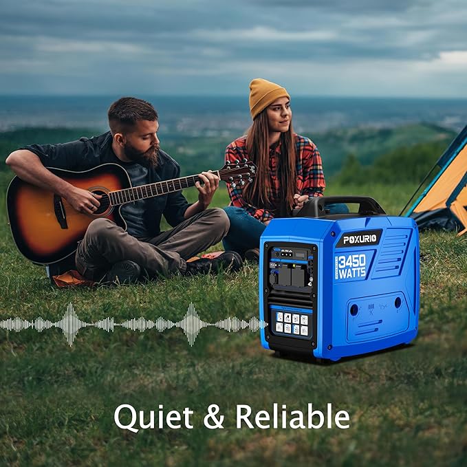 3450-Watt Portable Inverter Generator for Home Use, 1.6Gallon Large Fuel Tank Up to 8.3 Hours Use, 120V Gas Powered Generator Super Quiet - EPA Compliant