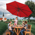FLAME&SHADE 10 ft Outdoor Market Patio Table Umbrella with Fiberglass Rib Tips and Tilt, Red