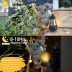 Koala Tree Hugger Garden Statue Outdoor Decorative Sculpture, Solar Lantern Outdoor Waterproof, Garden Decorations Home Patio Yard Outdoor, Relaxed Koala Gifts for Mom