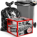 ToughBag 64-65 Gallon Trash Bags Heavy Duty, 50 x 48” Large Black Garbage Bags (50 Count) - Made In USA