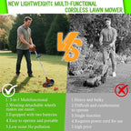 Weed Wacker Cordless Adjustable Weed Eaters 3 in 1 Electric String Trimmer Lawn with Two Battery with Charger Comes with Multiple Blades for Yard,Green,Garden(Coffee)