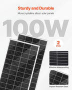 VEVOR 12V 600W Solar Wind Power Kit, 2PCS 100W Solar Panel + 400W Wind Turbine + 12.8V 100Ah LiFePO4 Battery + 1000W Power Inverter + MPPT Hybrid Controller for Home RV Boat Off-Grid Applications
