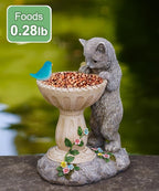 Cat Statues for Bird Bath: Outdoor Sculptures for Garden Lawn Patio Yard Balcony Porch - Unique Gifts for Mother Grandma Women