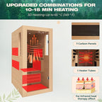 1 Person Full Spectrum Infrared Sauna,Home Dry Sauna with Rapid Heating & Adjustable Backrest Chair, Indoor Spa Room, 120V,Detox & Muscle Relaxation