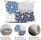 DFXSZ Outdoor Throw Pillow Covers 16x16 Inch Set of 2 Spring Summer Geometric Elegant Decorative Throw Pillows Blue Outdoor Waterproof Pillow Covers for Patio Funiture Garden Couch 158A16