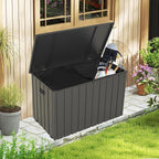 Domi Outdoor Storage Deck Box 120 Gallon, Outdoor Deck Box with Waterproof Storage Bag for Outside Cushions, Garden Tools and Pools Equipment, Gray