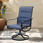 Sophia & William Outdoor Patio Chairs Set of 2, Swivel Patio Chair with Padded Textilene and Black Metal Frame, Good for Lawn Yard Garden All Weather (Blue)