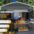 COBIZI Canopy 10x10 Pop Up Canopy Tent 1-Button Push Easy up Outdoor Canopy Instant Portable Commercial Shelter Waterproof UPF50+ Gazebo with Reflective Strip, Air Vent & 4 Sandbags,Grey