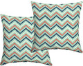 Comfort Classics Set of 2 Indoor/Outdoor Throw Pillow 16" x 16" x 5" in Polyester Mint Diamond Zigzag Inc.