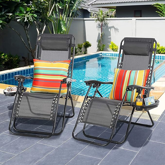 Pyonic Outdoor Waterproof Throw Pillow Covers 18x18 Decorative Square Pillow Covers Set of 2 for Patio Furniture Tent Garden,Color Stripe(Red)