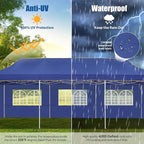 HOTEEL 10x30 Pop up Canopy Tent for Parties, Heavy Duty Easy Setup Tent with 5 Sidewalls, Outdoor Commercial Instant Gazebo for Wedding Event, with Roller Bag & Sand Bags, Dark Blue(Hexagonal Frame)