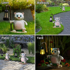 Solar Garden Outdoor Statues Cat with LED Solar Lantern Figurine for Lawn,Patio, Balcony, Yard Decor Unique Housewarming Gift, for Mom, Grandma,Father,Woman