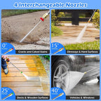 Pressure Washer -4800PSI with Anti-Tipping, 35FT Power Cord,Power Washer for Cars Fences Driveways Patios Home