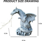 Solar Dragon Garden Statues Outdoor Lights Watering Decor, Resin Dragon Figurine with 30 LED String Lights Lawn Patio Balcony Art Decoration,Housewarming, Birthday,Mothers Day Mom Gifts