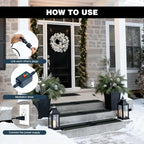 Heated Snow Melting Mats,Winter Stairs Outdoor Slip Non-Slip Rubber Heated Mats Outdoor with Reflective Strip for Driveway Walkway Decks and Sidewalks Connection,10x30in(3PCS)