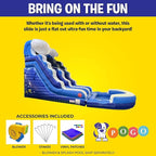 Inflatable Water Slide for Kids & Toddlers with Inflatable Pool, Backyard, Park or Commercial Use, Outdoor Water Play, Includes Blower Stakes, Splash Pool & Storage Bag, Large 25.5' x 9' x 15'