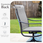 Sophia & William Patio Set with Umbrella Patio Dining Set for 6 with 13ft Rectangle Patio Umbrella Beige, 6 x Patio Chairs Grey, 1 Wood Like Outdoor Dining Table with Umbrella Hole for Lawn Garden