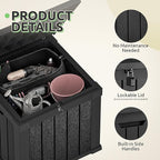 GOOBED Outdoor Storage Box, Weather-Resistant Resin Deck Box, 51-Gallon Storage Container for Patio Cushions, Pool Accessories, Garden Tools, Lockable, Easy Maintenance, Black