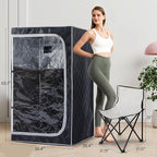 ZONEMEL 1 Person Portable Full Spectrum Infrared Sauna, Full Size Tent with Remote Control,1300W Fast Heating, Foldable Chair & LED Therapy Light, Home Spa for Relaxation (L35.4 x W35.4 x H55.1)