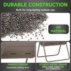 Dual Chamber Tumbling Composter 43 Gallon Large Outdoor Tumbling Composter Efficient Batch Composting Easy Turn Design (Grey)